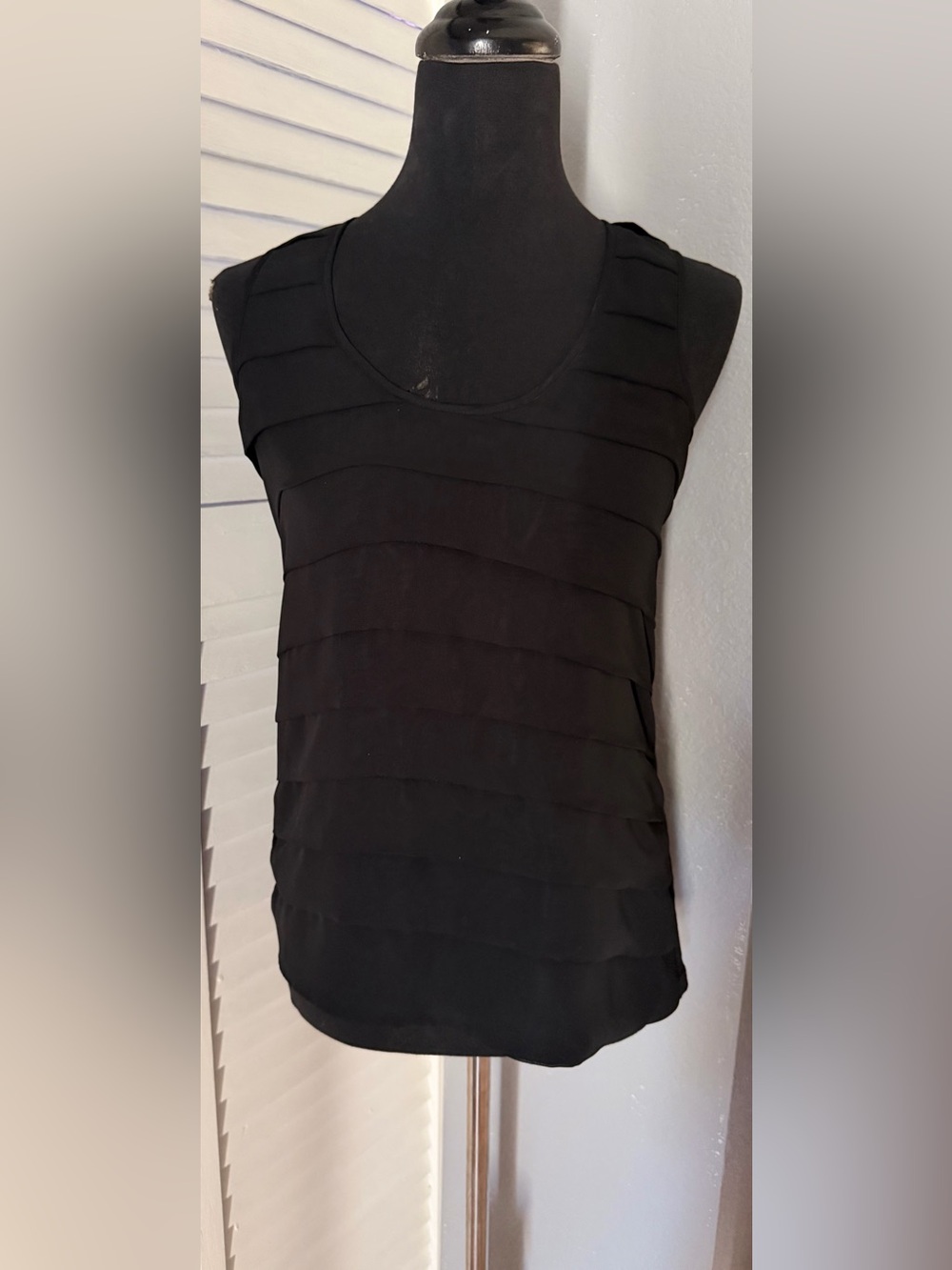Saks Fifth Avenue Black Layered Tank Top
